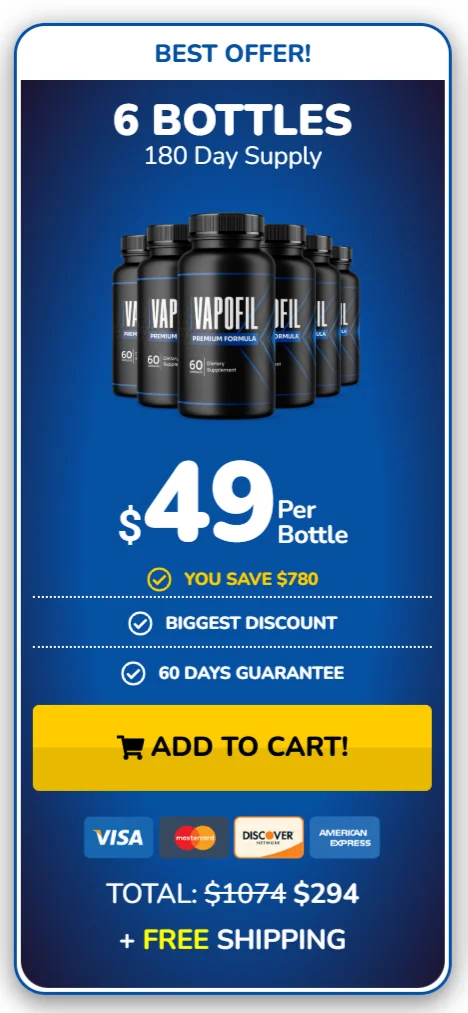 Vapofil™ 6 bottles pricing
